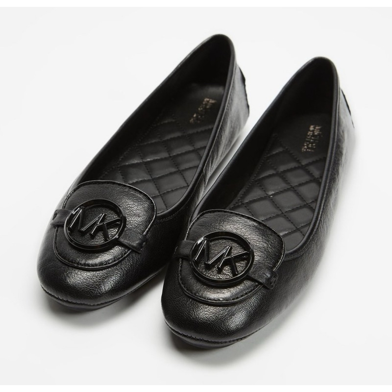 MK Lillie Leather Moccasin Shiny Black