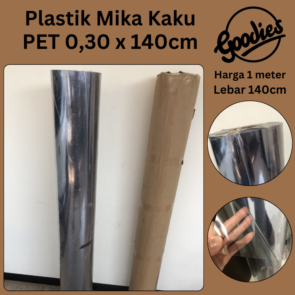 

Plastik Mika Kaku PET [0.30mm x 140cm] Bening untuk Tutup Seserahan / Hantaran Pernikahan Meteran PET Rigid Roll