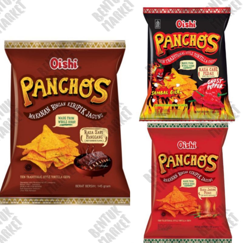 

Oishi Panchos Keripik Jagung Cabe Pedas 145gr / Keripik Jagung Pedas / Keripik Jagung Sapi Panggang / Cemilan Instan