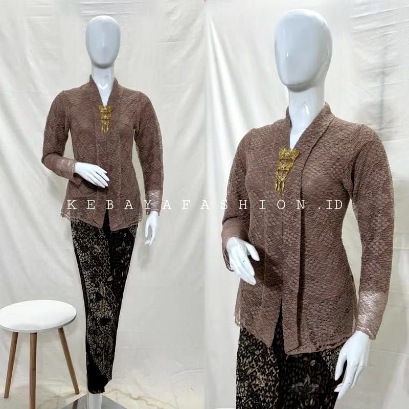 STELAN KEBAYA FLOY BROKAT MODREN / KEBAYA FLOY LENGAN PANJANG / KEBAYA KARTINI WISUDA KONDANGAN