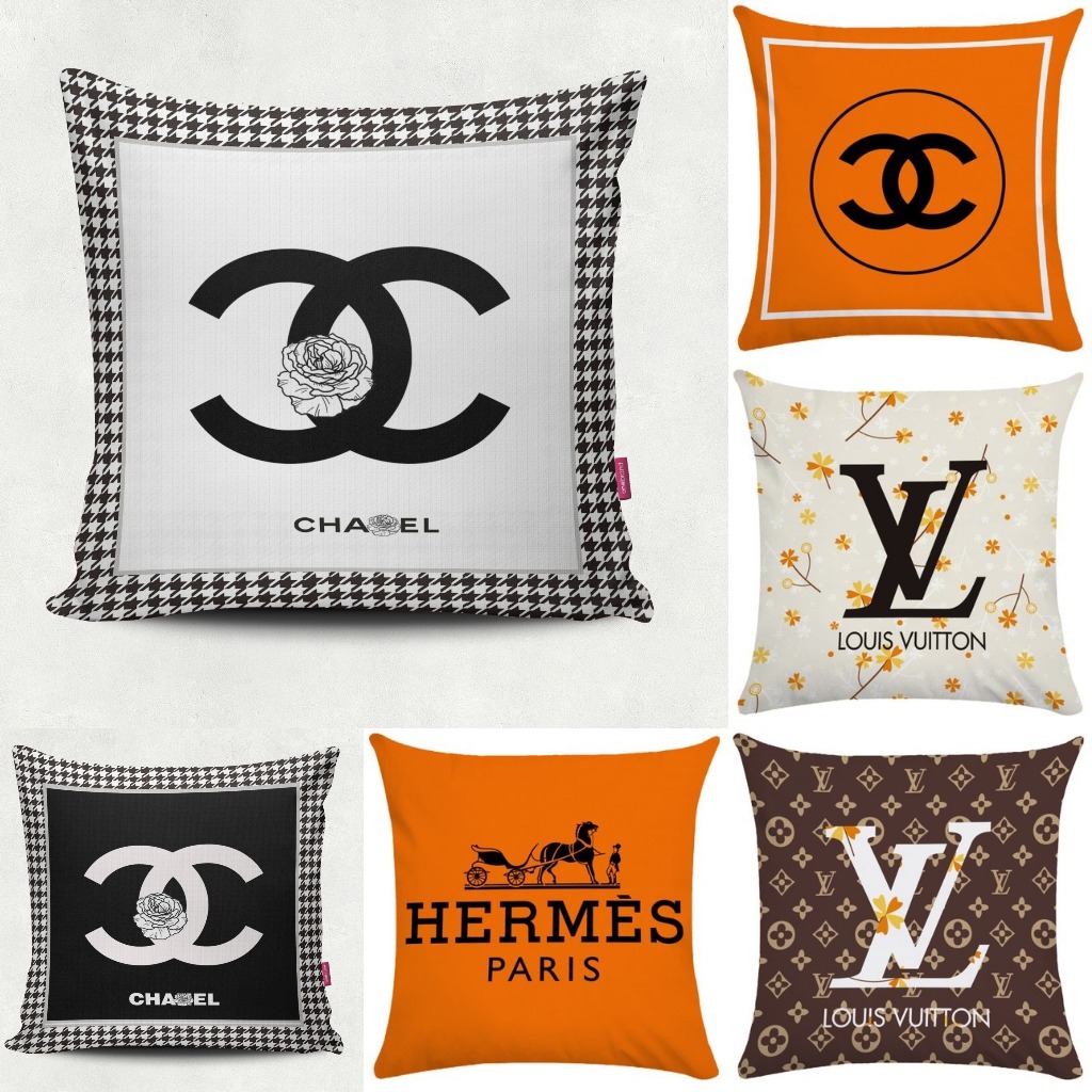 Sarung Bantal 4545cm / Royal H LV CHNL Luxury Premium Pillow Case Modern / Sarung Bantal Sofa Kursi