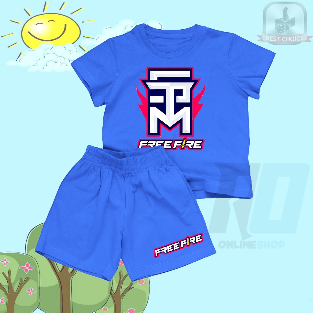 Kaos Setelan Anak STM SC Free Fire Baju Setelan Anak Free Nama