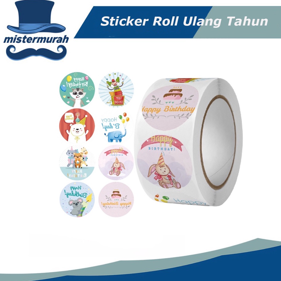 

HEBOH Stiker Roll Ulang Tahun Anak Stiker Happy Birthday Stiker Label Isi 5 pcs