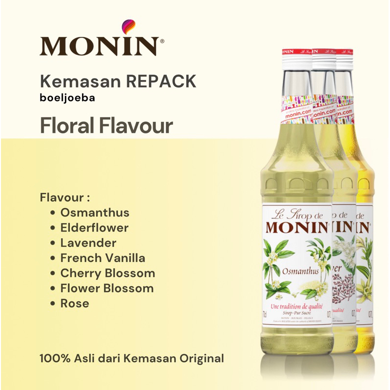 

Monin All Varian Floral Spices Syrup Repack [30, 50, 100] g