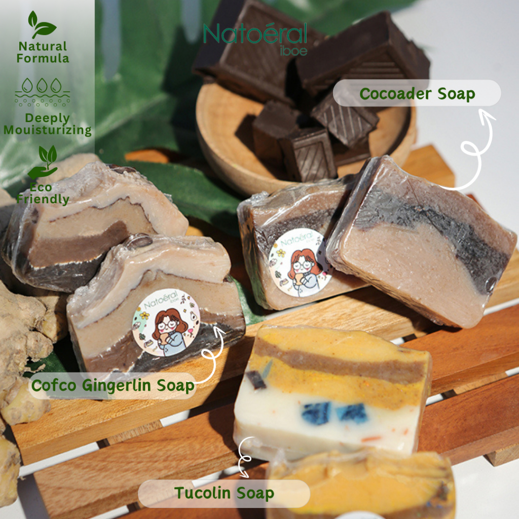 Natoeral Iboe -  Natural Soap  Bar untuk Detoks & Eksfoliasi Kulit, Mencerahkan Kulit, Meredakan Jer