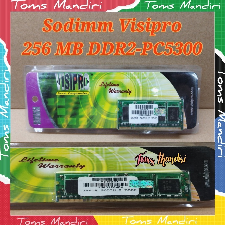 KUALITAS TERBAIK Memorry Sodimm Visipro 256 MB DDR2 PC53 For Labtop