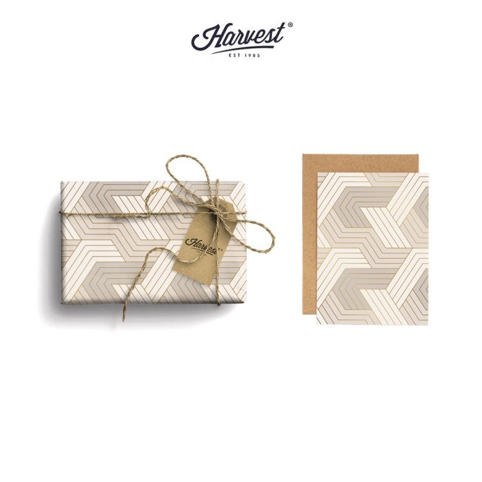 

CUCI GUDANG Paket Kertas Kado Kartu Ucapan Harvest Wrap Kit Dream Grey
