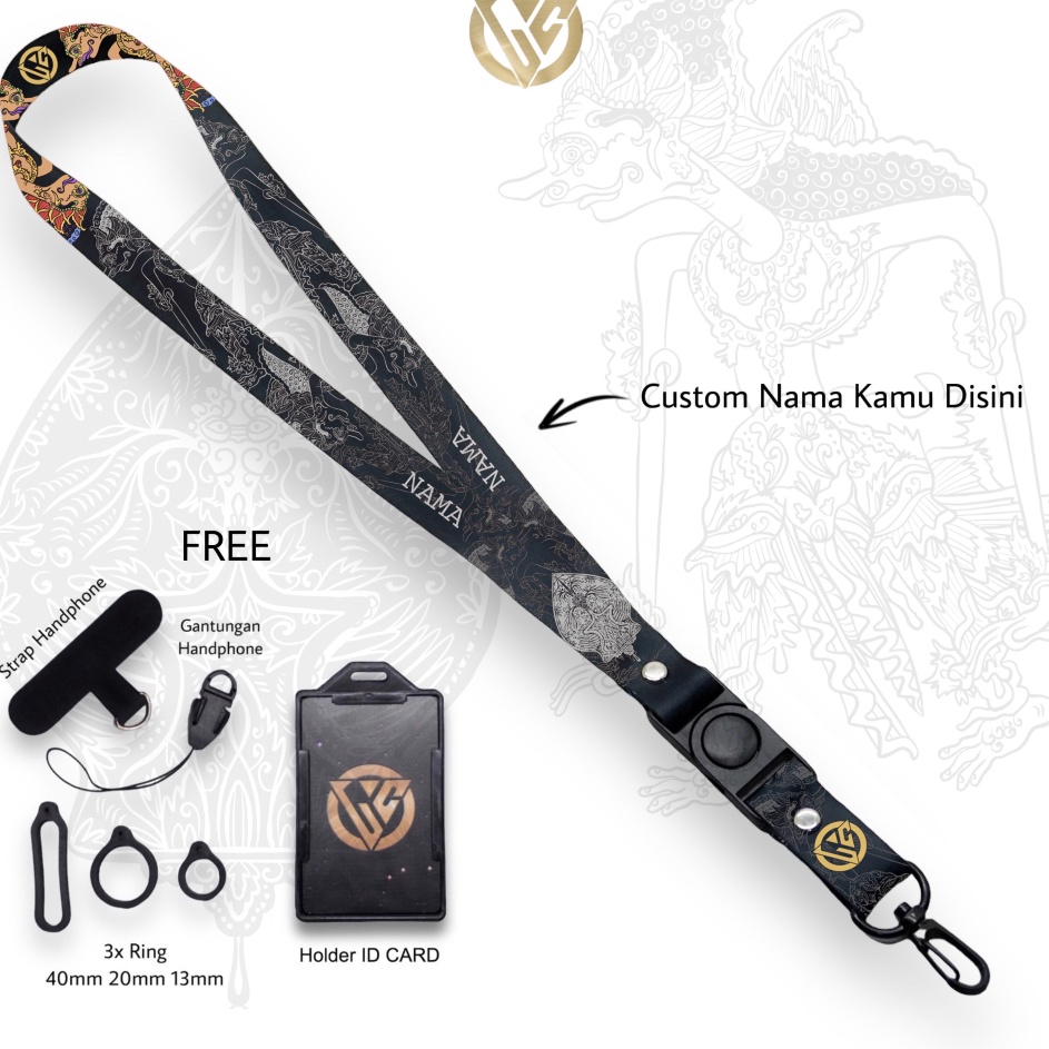 

Lariiss Lanyard Craft Custom Nama Wayang Series Various Size