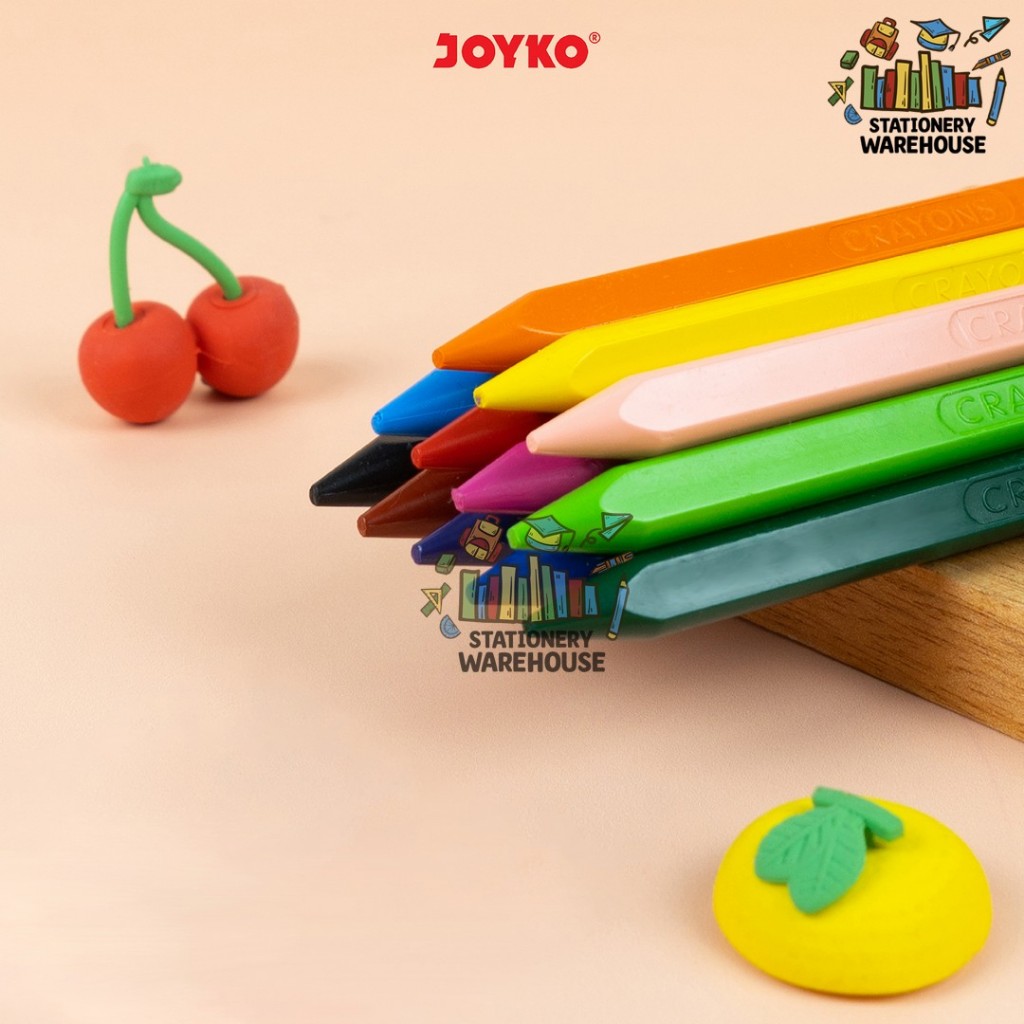 

tyvf Krayon Bersih Clean Crayon Erasable Joyko 12 dan 24 Warna CLCR-AB-12 CLCR-AC-24