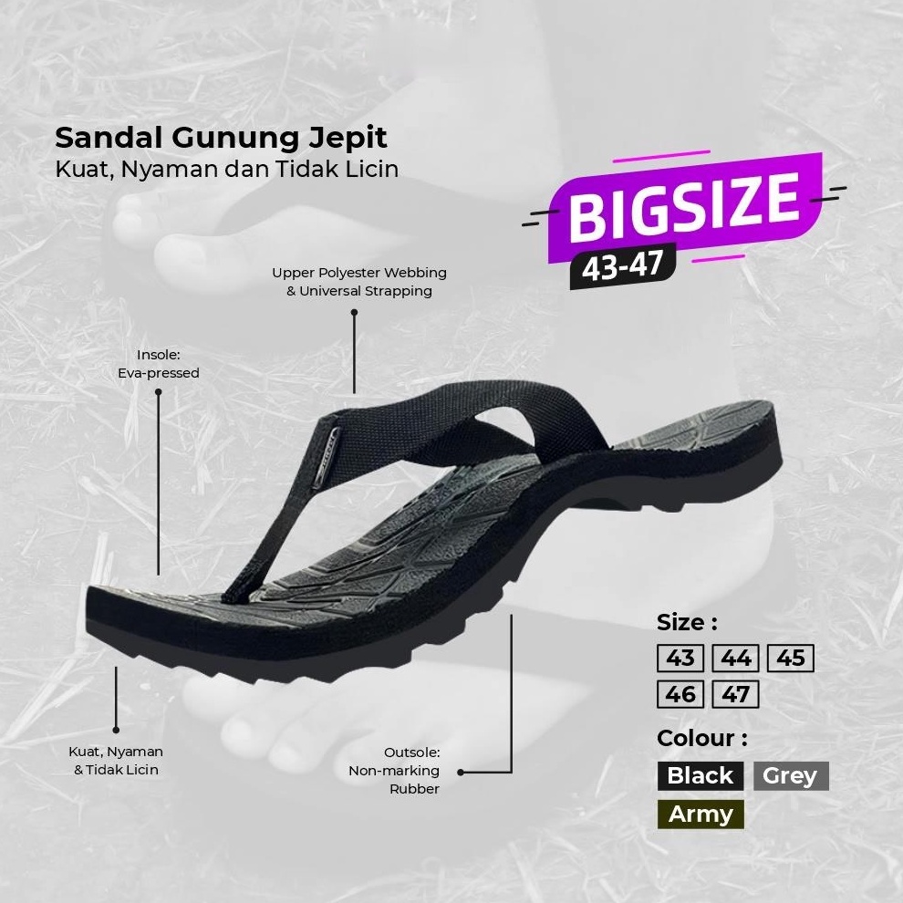 SPESIAL DISCOUNT Sandal Gunung Sendal Pria Jumbo Sandal Pria Outdoor Sandal Jepit Gunung Sandal Gunu