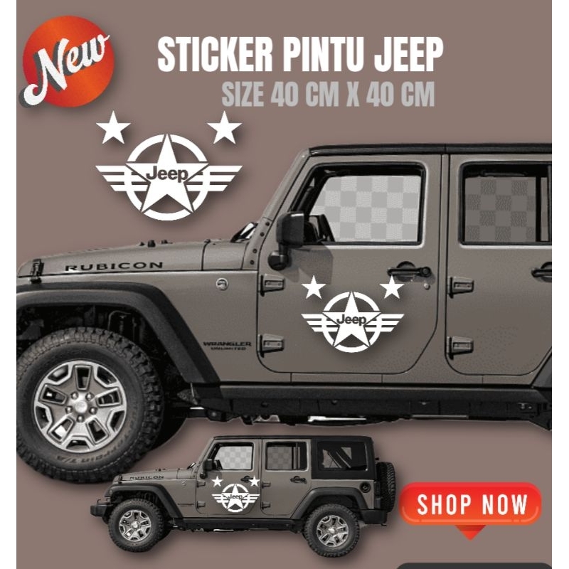 Sticker Pintu Mobil Jeep Jip Sticker Bintang Jeep Jip