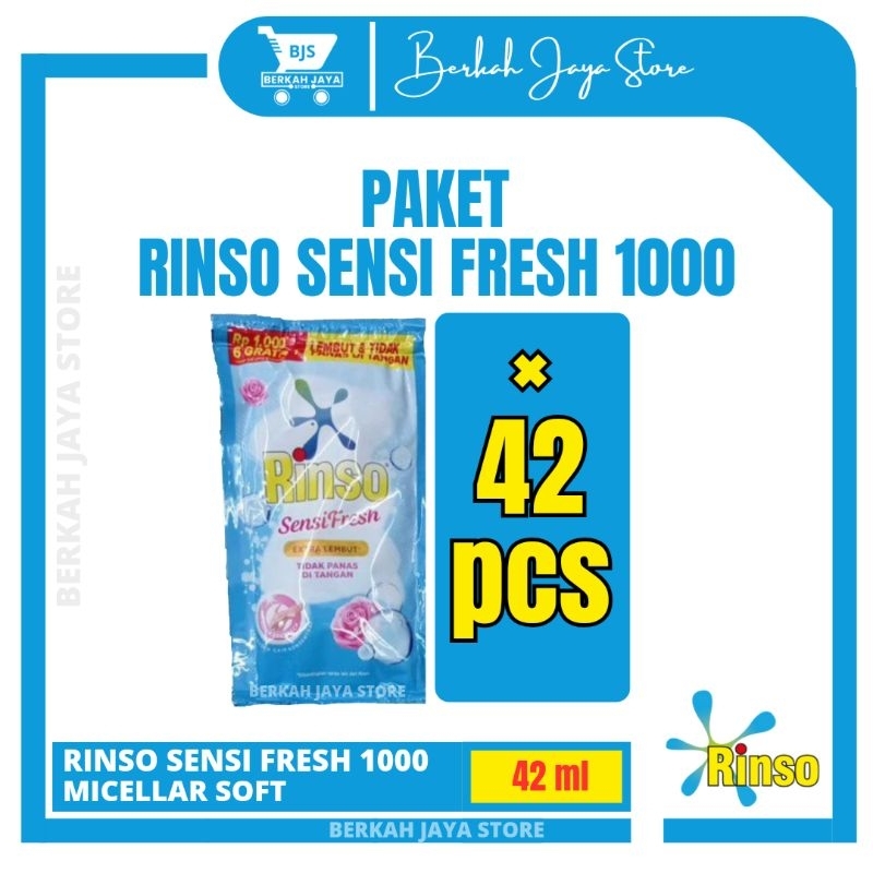 Rinso cair sensifresh Rp.1000 paket 42 sachet = 6 renceng rinso cair 1000