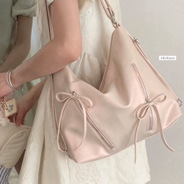 [PO 5 HARI] YEWON BOW BAG tas  ransel lucu pita ribbon coquette gaya model wanita korea shoulder sli