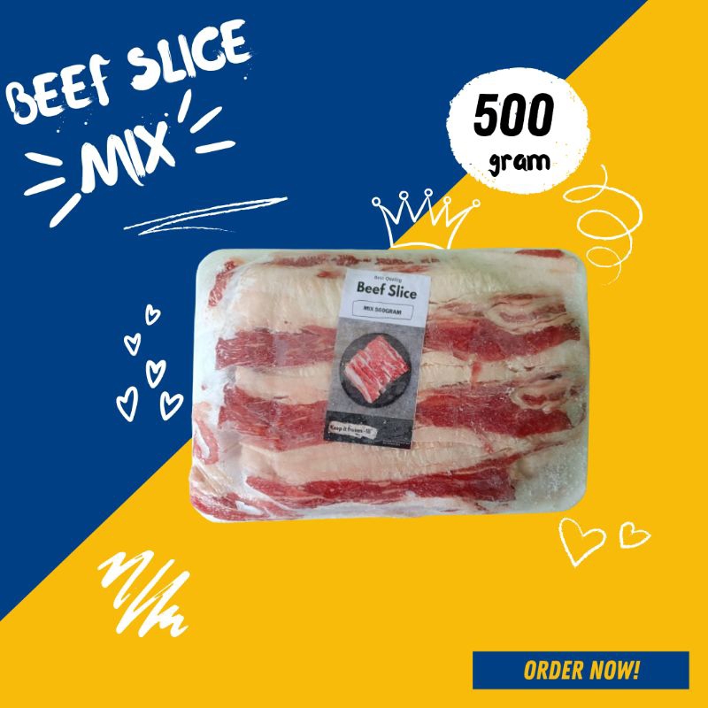 

Shortplate mix 500gr / Daging slice / beef slice MIX / Mix Fat