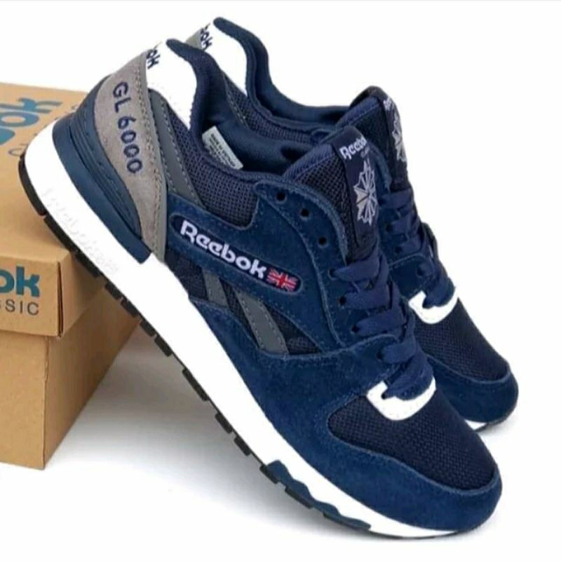 sepatu Reebok GL 6000 Navy Grey White BNIB