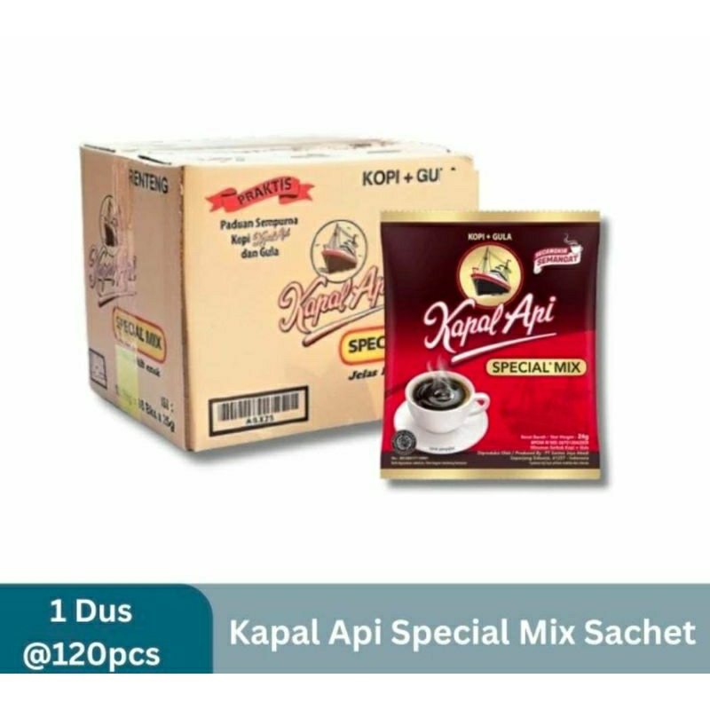 

Kopi Kapal Api Special Mix 23gr 1 dus isi 120s