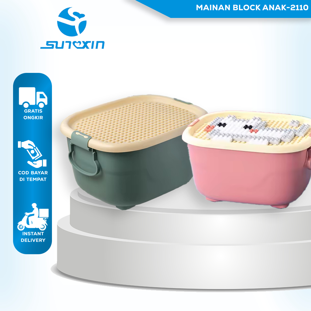 SUNXIN - Mainan Block Anak-2110 / Storage Box / Container Box Plastik / Meja dan Kursi anak