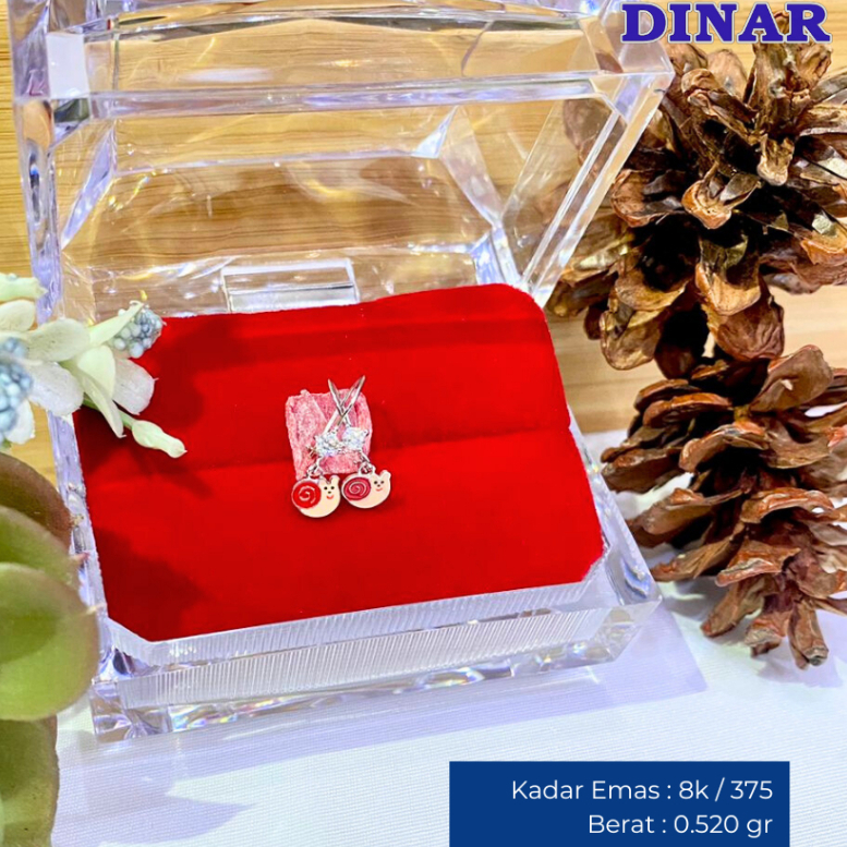 ANTING GONDEL CANTOL BONEKA PUTIH - EMAS MUDA - KADAR 8K