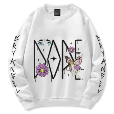 DOPEMILES - Cry Aangels White Crewneck Oversized