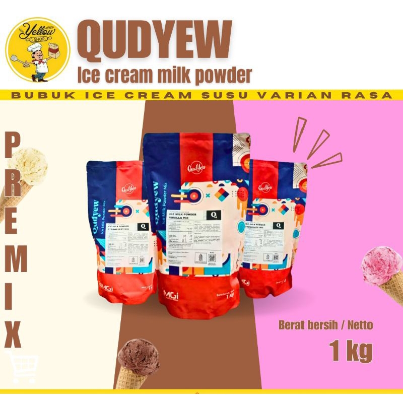 QUDYEW ICE CREAM POWDER 1KG BUBUK SOFT ES KRIM