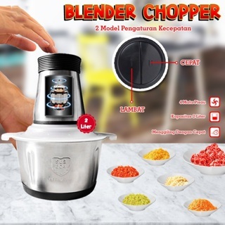 PBA (TYPE 685) Penggiling Daging Blender Chopper Daging Serbaguna Stainless 2 Liter