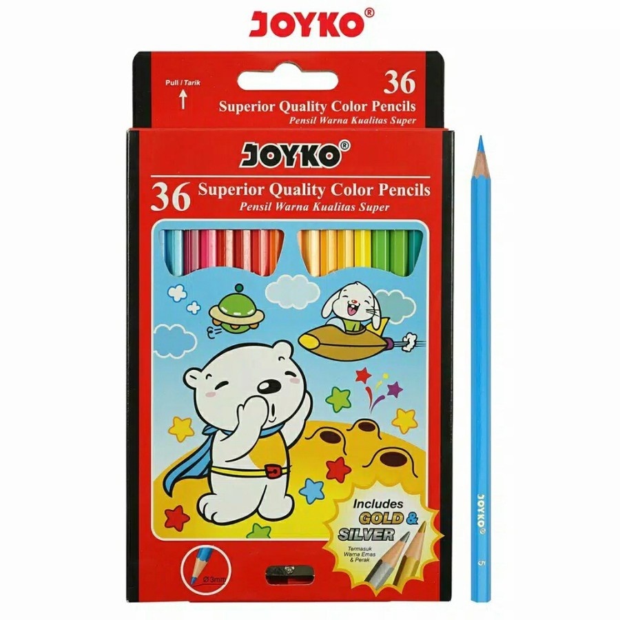 

Pensil warna joyko (1 pack isi 12, 24, & 36)