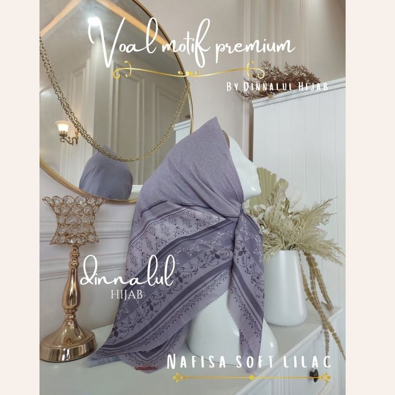 hijab segiempat voal series terbaru/ hijab motif nafisa series by dinnalul hijab