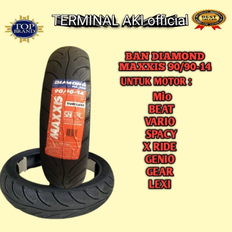 BAN LUAR TUBELESS BELAKANG VARIO BEAT 90/90-14 MAXXIS DIAMOND