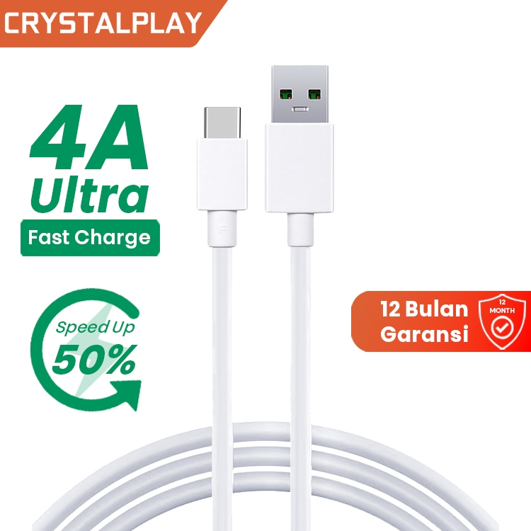 CrystalPlay Kabel Data Oppo Original 100% Fast Charging Type C  Super Fast Charging 4.5A 65W Panjang