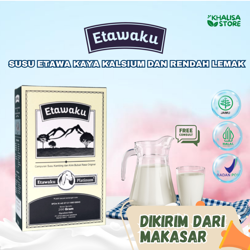 

ETAWAKU PLATINUM - Susu Kambing Etawa No. 1 Terbaik di Indonesia Paling Ampuh Mengatasi Gangguan Pernapasan, Sesak Napas, Asma dan Menjaga Kesehatan Tulang dan Sendi, Mengatasi Nyeri Sendi, Asam Urat, Rematik 100% Original 200 gram, Halal BPOM