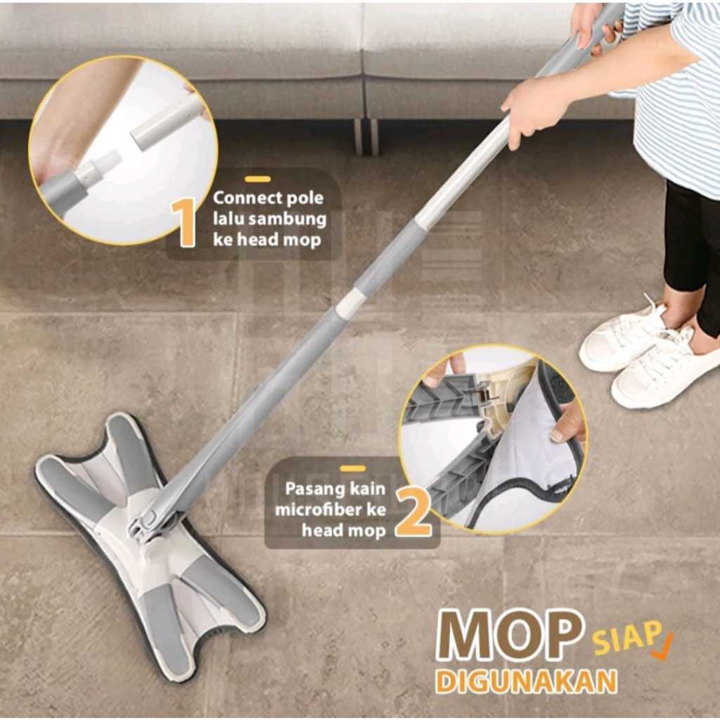 (RDM) Alat Pel Shape Mop V-0016 Flat X Shape Vanstar Magic Mop Terbaru