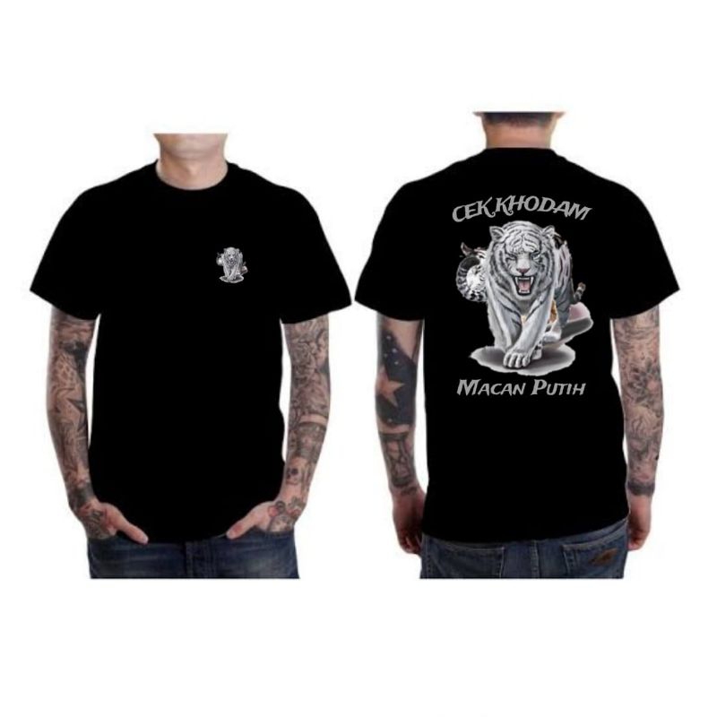 KAOS T-SHIRT BAJU DEWASA CEK KODAM MACAN PUTIH COTTON COMBAD 30S VIRAL UNIK KEREN