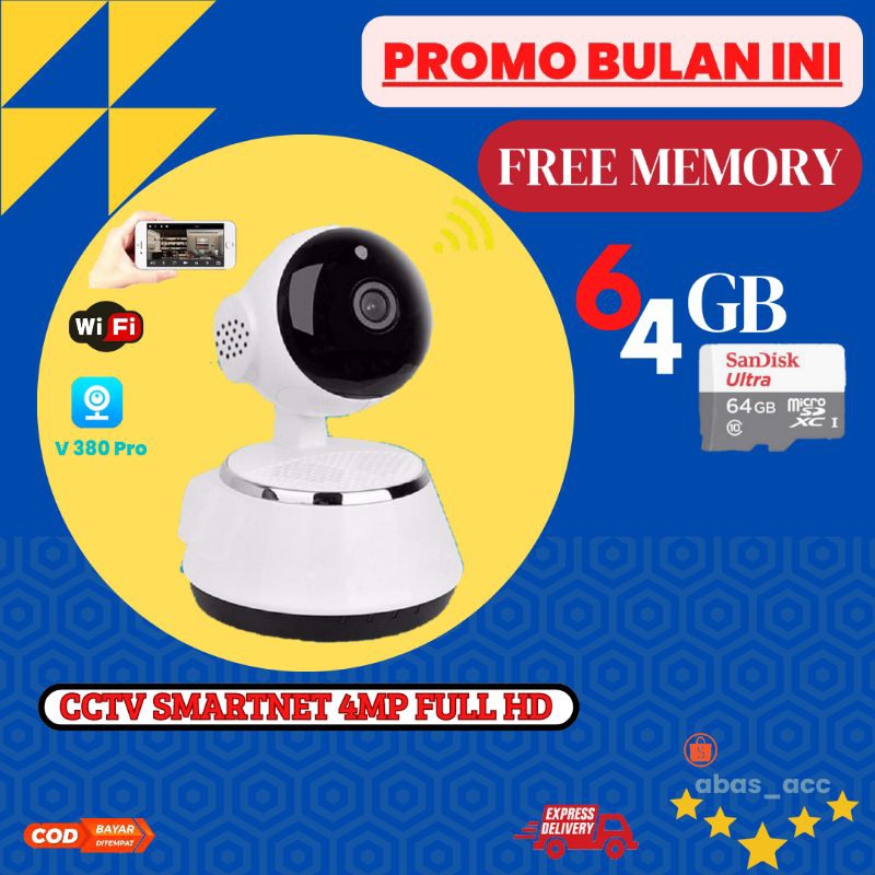 Cctv smartnet 4mp 1080 HD V380Pro FREE MEMORY 64GB(COD) cctv original