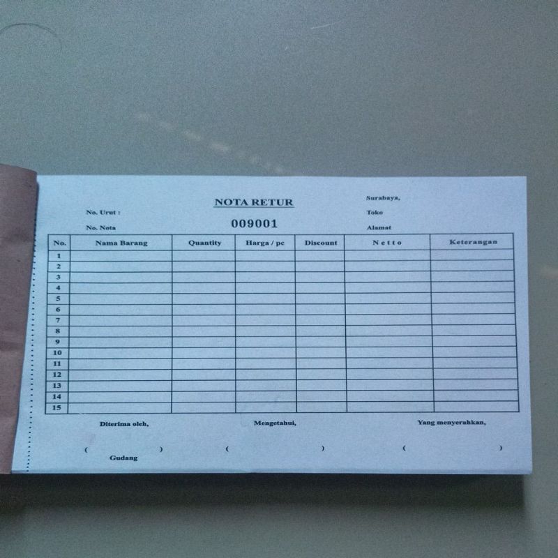 

Promo!! murah Buku nota retur 5ply landscape 1/2 folio