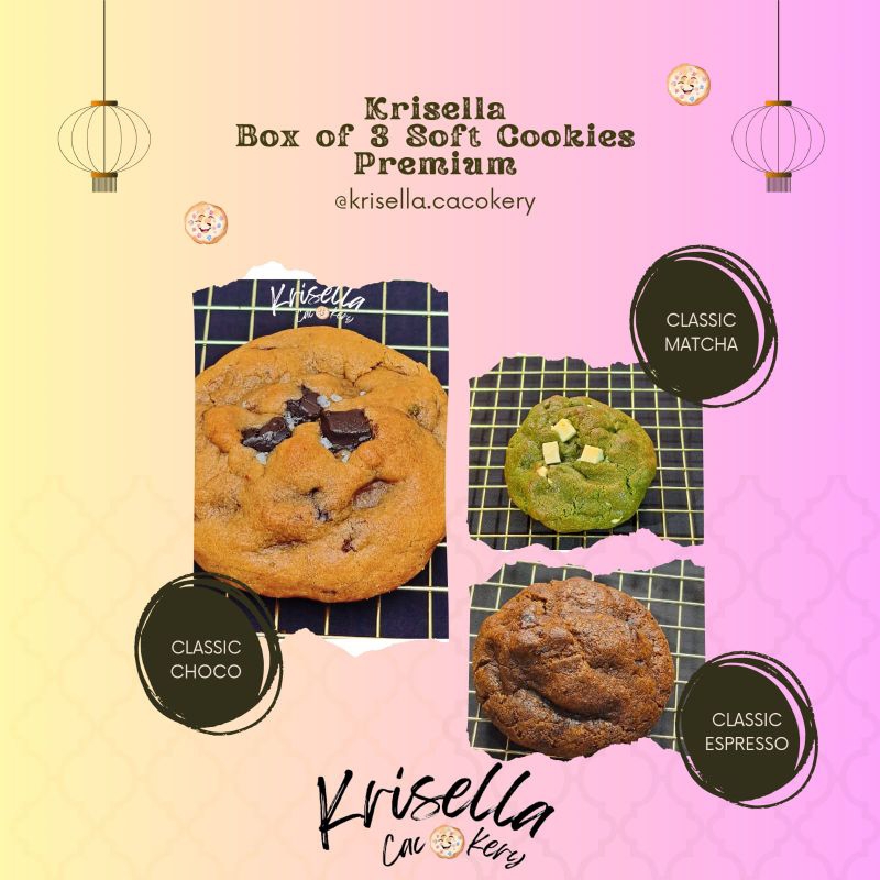 

Big Soft Cookies - Box of 3 Soft Cookoes Premium Paket 3