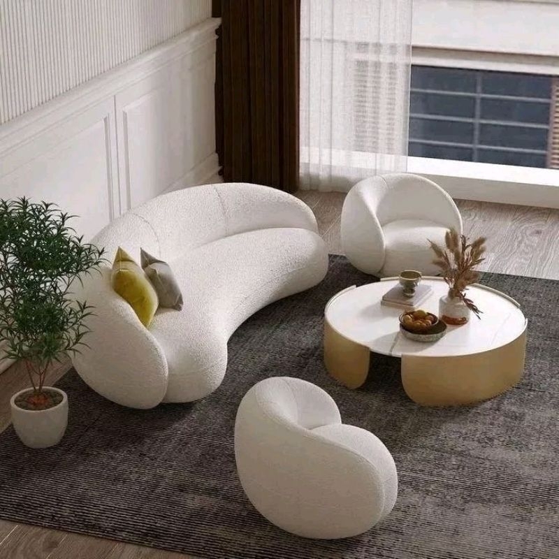 SET SOFA CURVED sofa minimalis sofa ruang tamu kursi tamu kursi kopi