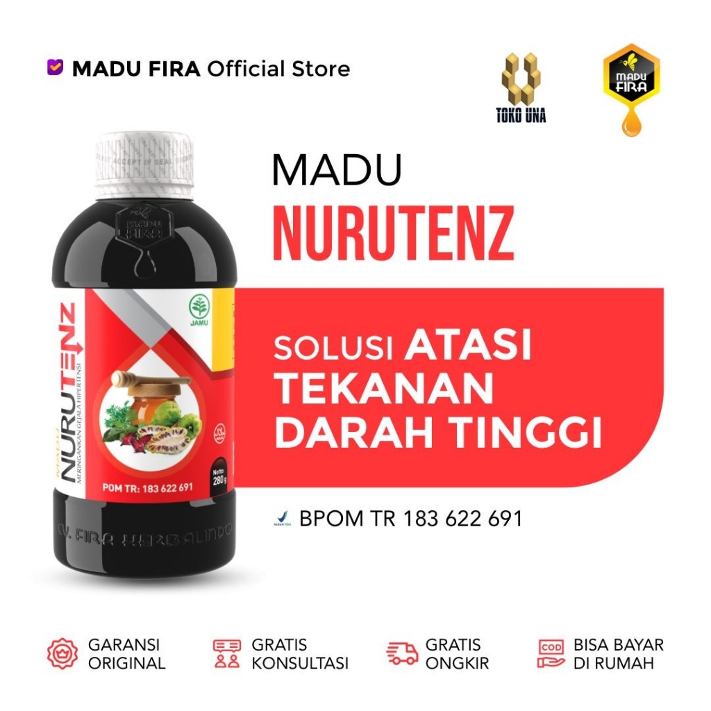 

Madu NURUTENZ Original 280gram Herbal Hipertensi Tekanan Darah Tinggi BPOM
