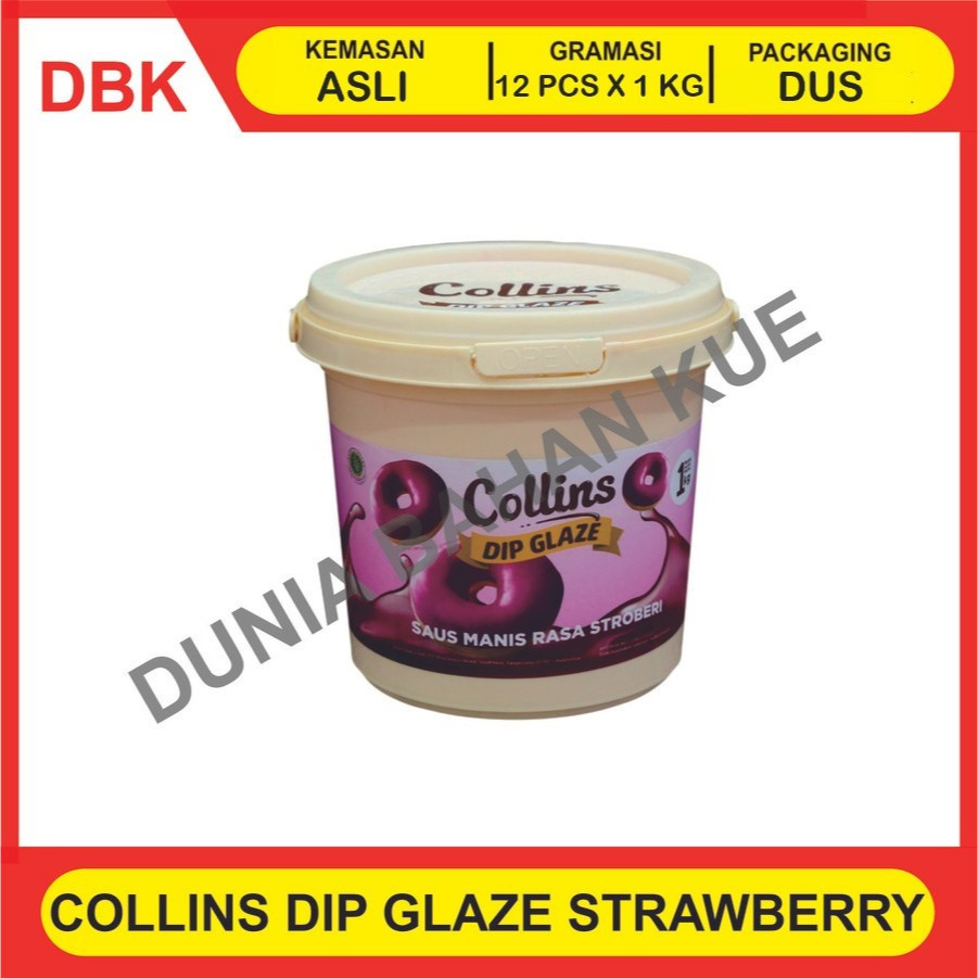 

COLLINS DIP GLAZE 1 KG TOPPING STRAWBERRY - 1 DUS 12 PCS