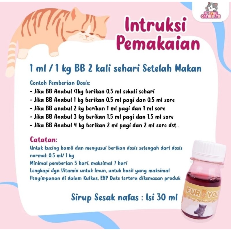 Ay00 Fur You Sesak Nafas Sesak Napas Obat Kucing Sesak Nafas Sesak Napas Parasit Darah Sesek Anabul