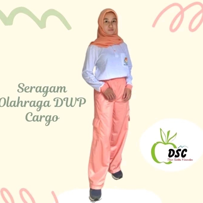 Setelan Seragam Olahraga DWP WARNA PEACH CELANA CARGO