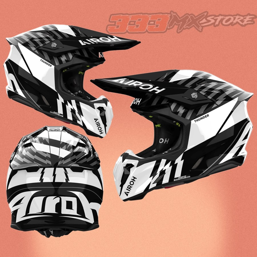 Helm Airoh Twist 3.0 Thunder Black White Helm Motor Airoh Twist Cross Trail Original