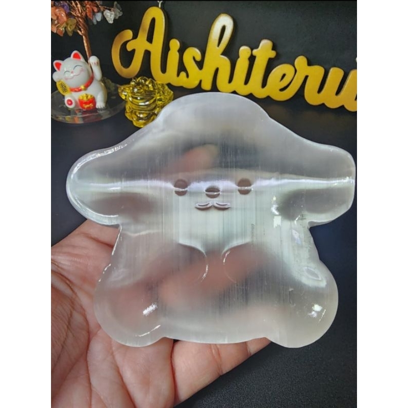 Selenite Bowl - Pom Pom Purin - Crystal / Kristal / Batu Alam