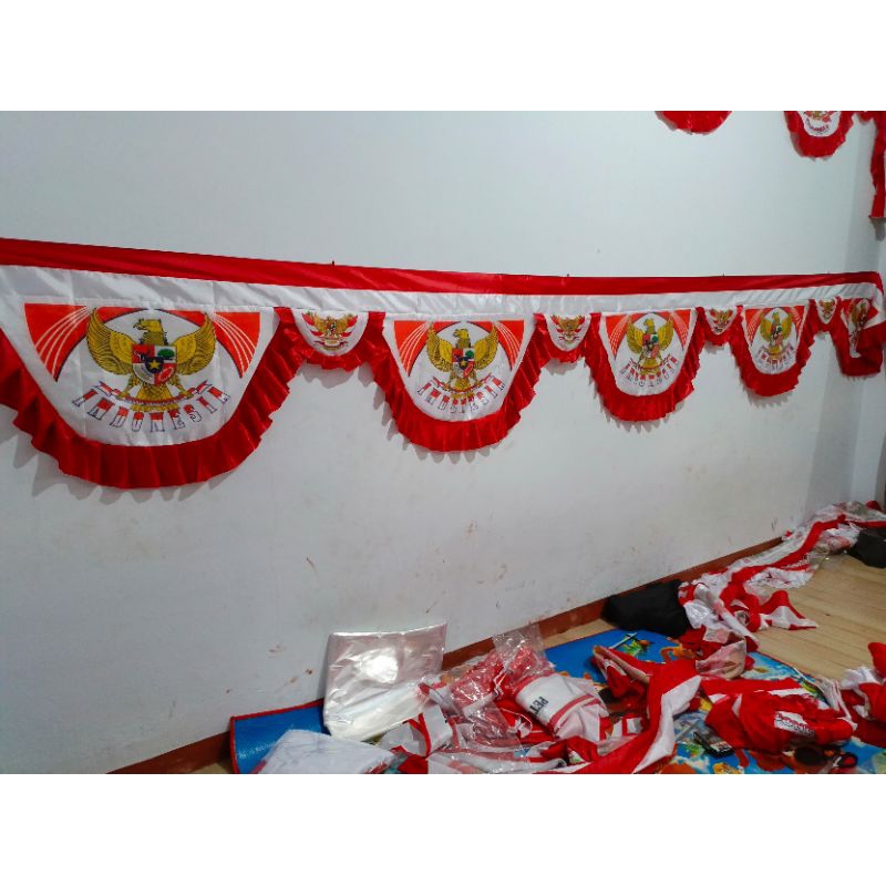TERSEDIA Bendera Background Garuda Motif Marboro Bekron Garuda Merah Putih