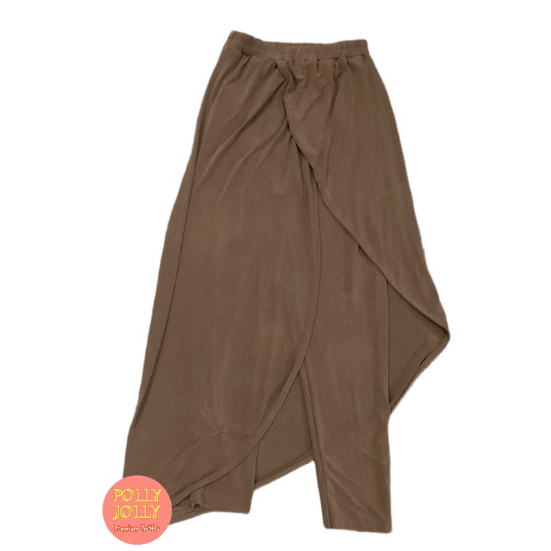 Celana Rok Spandex Licin Warna Coklat (Preloved)