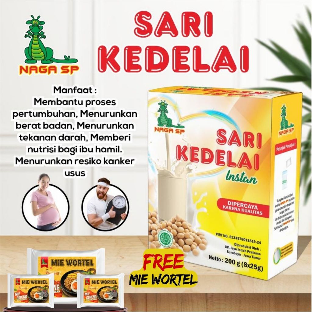 

Soya Sari Kedelai Naga SP 200g (8x25g) sachet Beli 2 Gratis 1