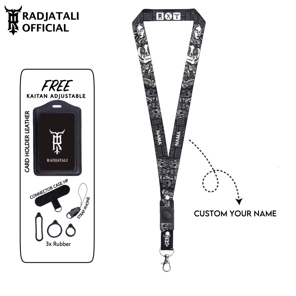 

Lanyard Custom Nama Street Art Series 2cm Request Nama Satuan Gantungan Card holder Full printing 2 sisi Tali Lanyard Hp Name Tag