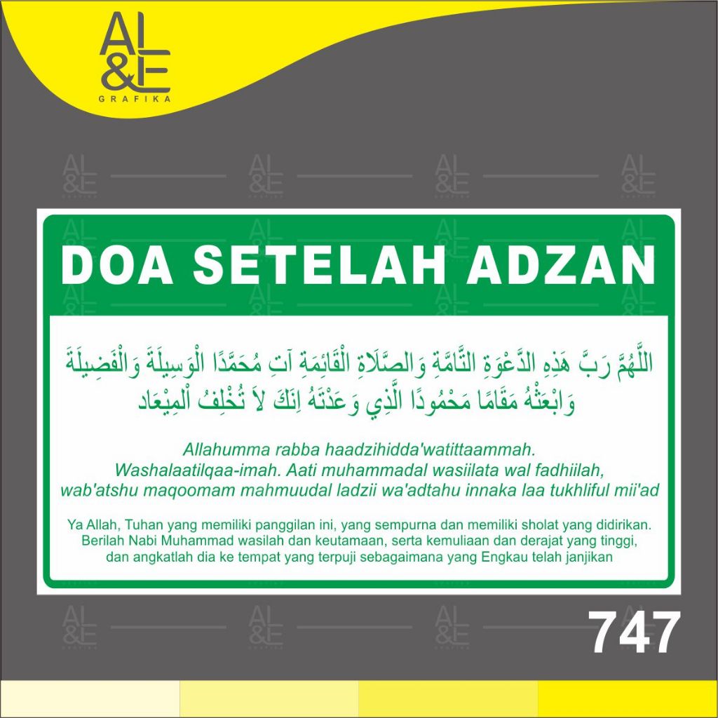 

747 - Stiker Doa Setelah/Sesudah Adzan, Sticker Vinyl, Premium dan Tahan Air