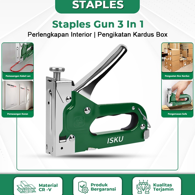 

KODE J2V6 ISKU Staples Gun Staples Tembak Hekter Tembak Gun Tracker Staples 3in1 Stapler Tembak Jok