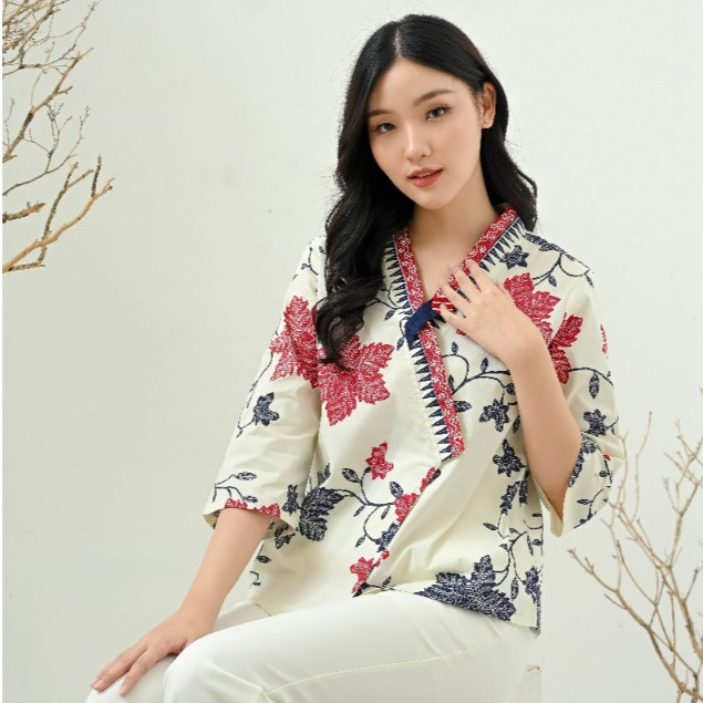 Atasan Batik Wanita Model Kimono/ Baju Batik Kantor #262