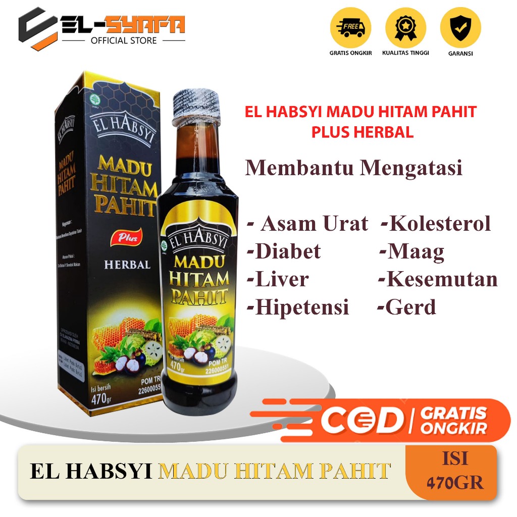 

Madu Hitam Pahit El Habsyi Atasi maag dan masalah pencernaan, kolesterol, diabetes, asam urat dan rematik